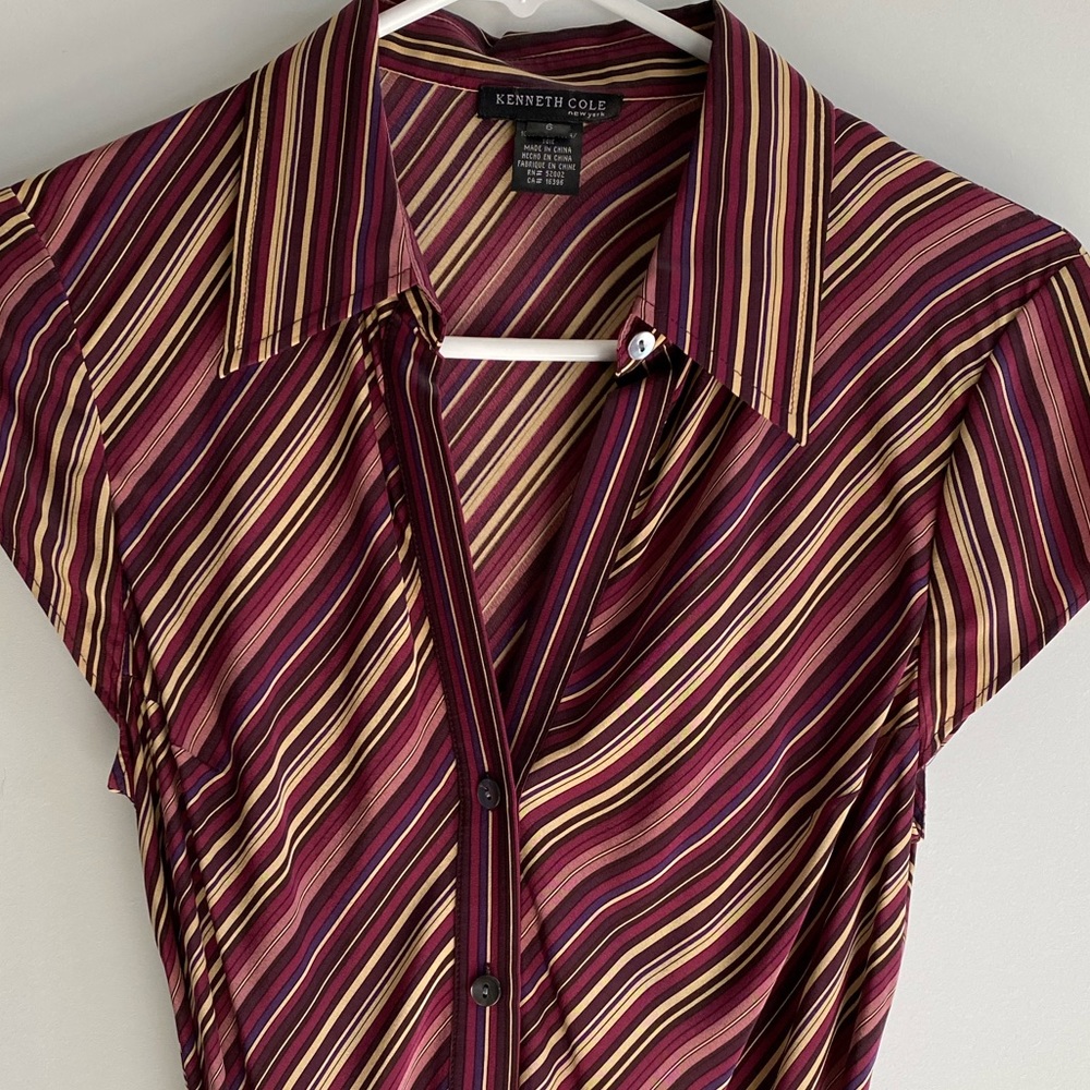 Kenneth Cole striped, cap-sleeved dress